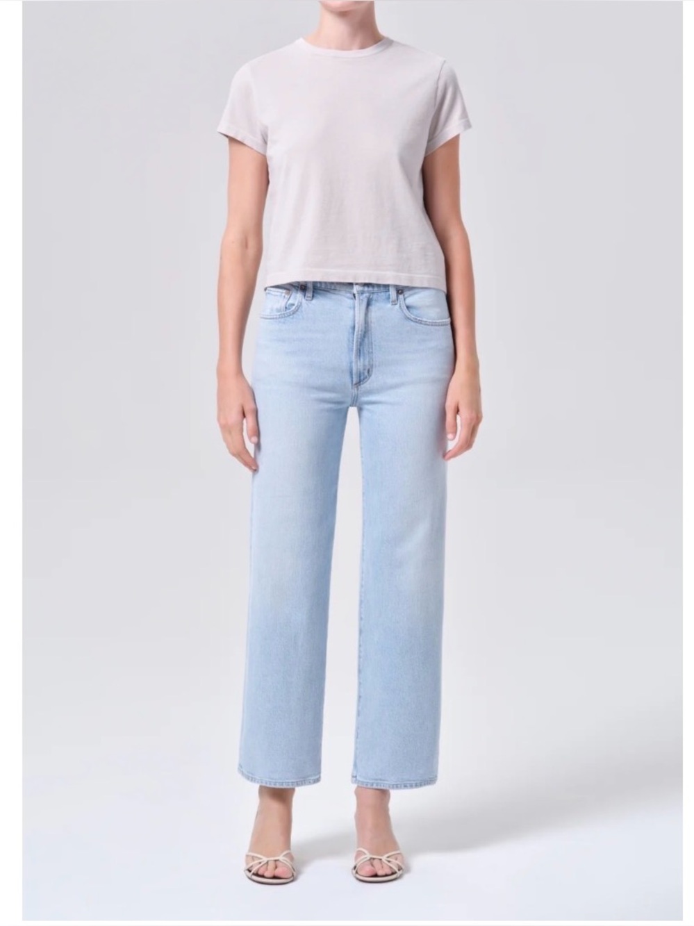 AGOLDE Harper Crop Straight Leg Jeans Light Wash Denim Size 31